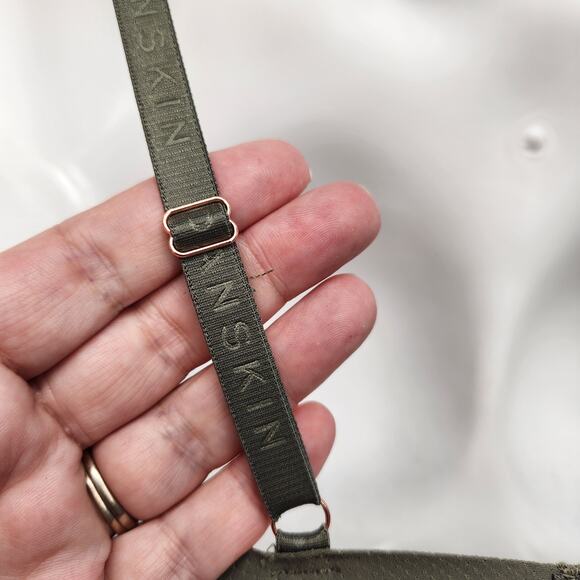 NWT Danskin Olive Green Padded Push Up Underwire Demi Cup Bra Women's 34B - Picture 10 of 11